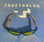 The Calypso - Yellow Polarized Lenses - Blue Transparent Frame - Zebrawood Legs