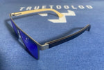 The Lernean Hydra - Blue Polarized Lenses - Stainless Steel Frame - Layered Bamboo Legs