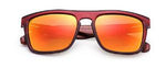 The Phoenix - Red Polarized Lenses - Burgundy Matte Frame - Bamboo Legs